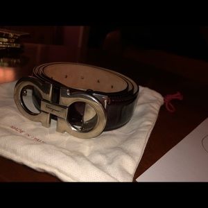 Glossy Red Ferragamo Belt